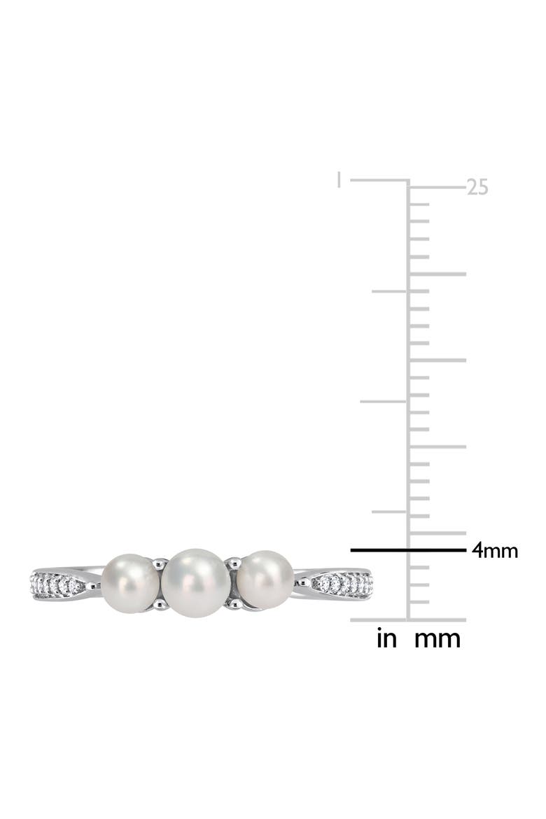 Cultured Freshwater Pearl & Diamond Ring - 0.06ct., Alternate, color, WHITE