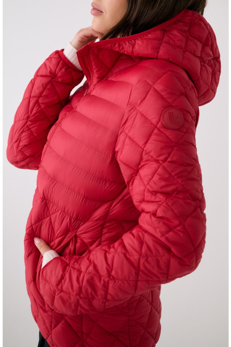 The Base Packable Insulated Hooded Jacket, Alternate, color, CRIMSON