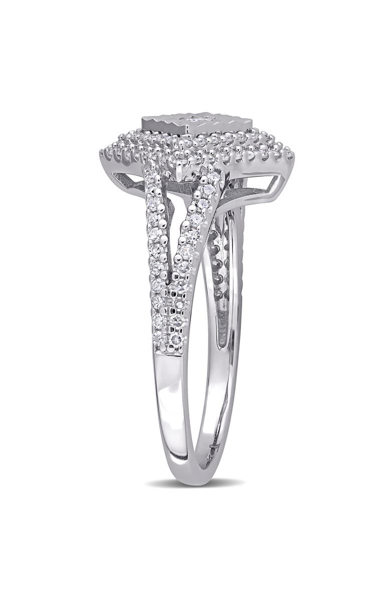Julianna B. Diamond Halo Split Shank Ring, Alternate, color, Sterling Silver