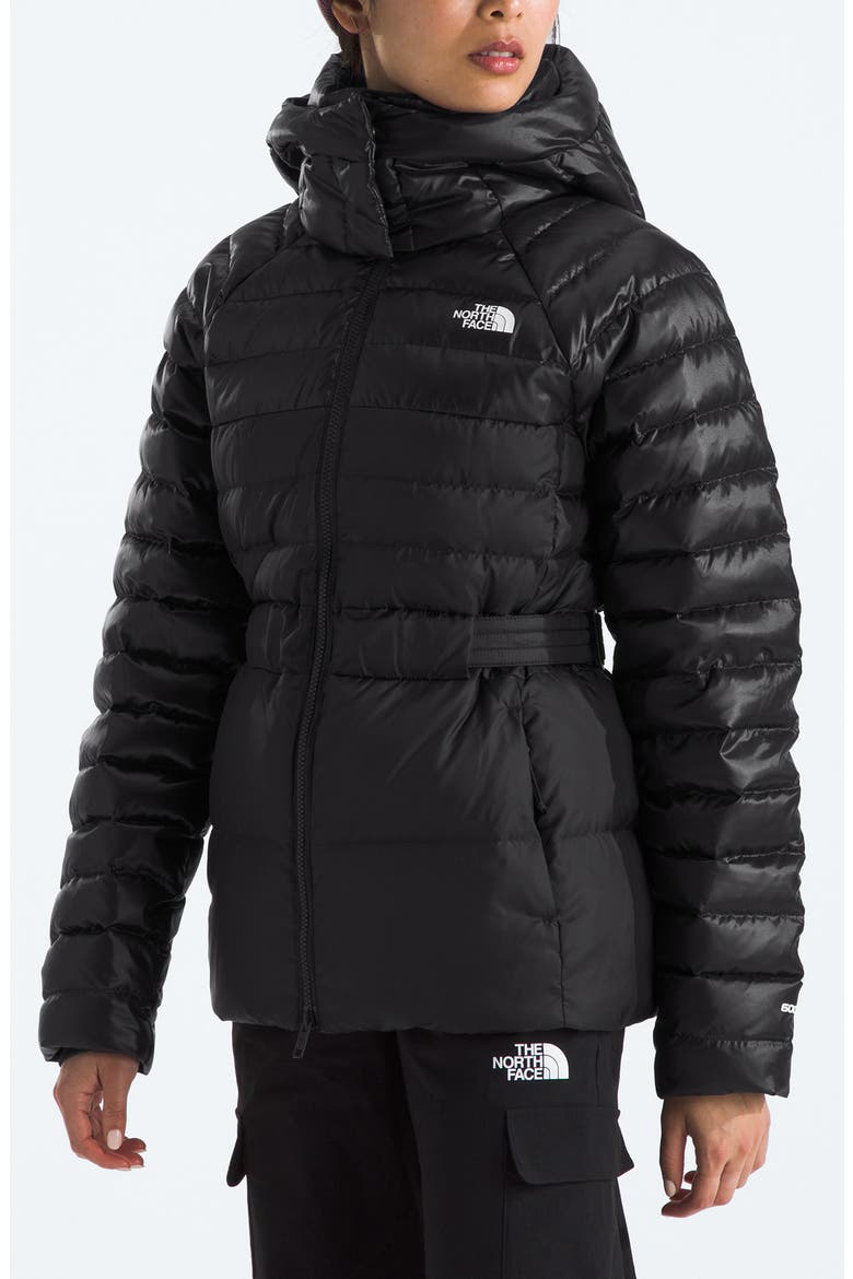 Metropolis Water Repellent 600 Fill Power Down Hooded Jacket, Alternate, color, TNF BLACK
