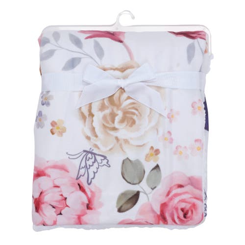 Lambs & Ivy Secret Garden Ultra-soft Fleece/minky Floral Baby Blanket In Multi