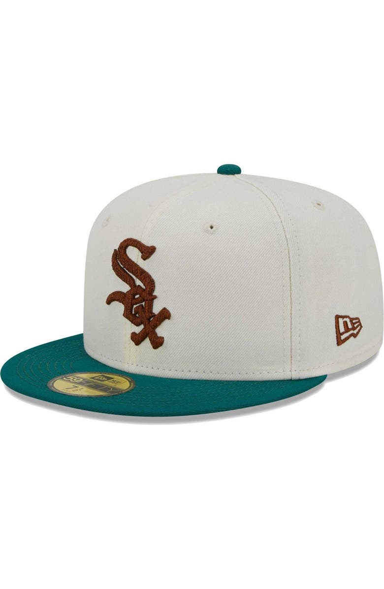 New Era Men's New Era White Chicago White Sox Cooperstown Collection Camp 59FIFTY Fitted Hat, Alternate, color, White