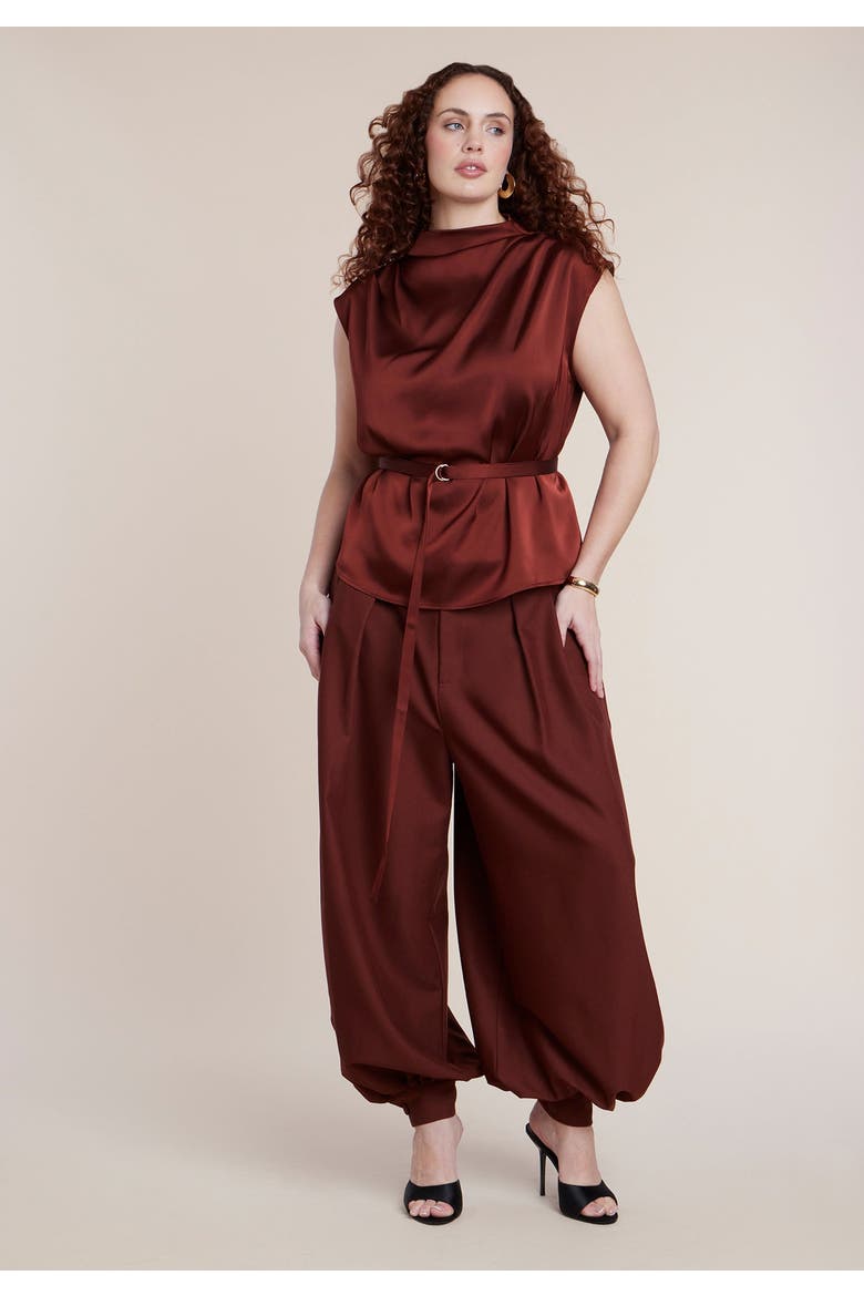 Balloon Trouser With Pleats, Main, color, CABERNET