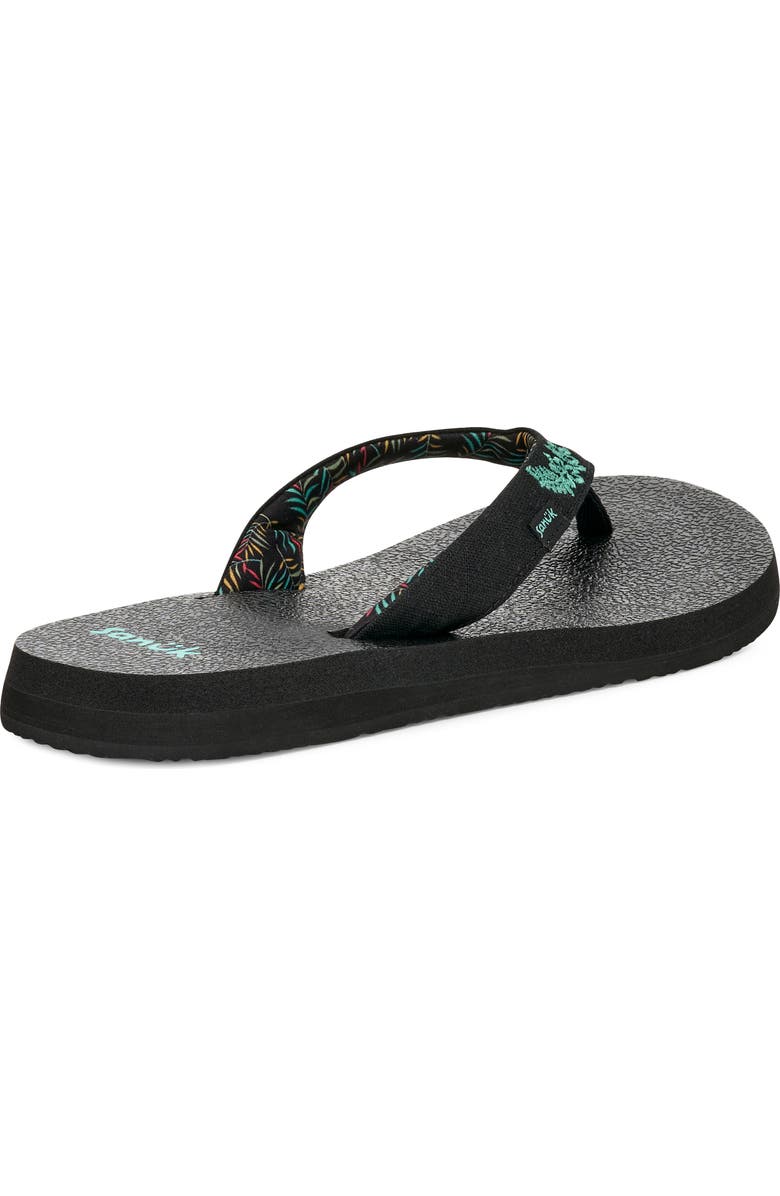 Sanuk Yoga Paradise II Flip Flop, Alternate, color, Black Paradise Palms