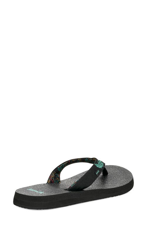 Sanuk Yoga Paradise Ii Flip Flop In Black Paradise Palms
