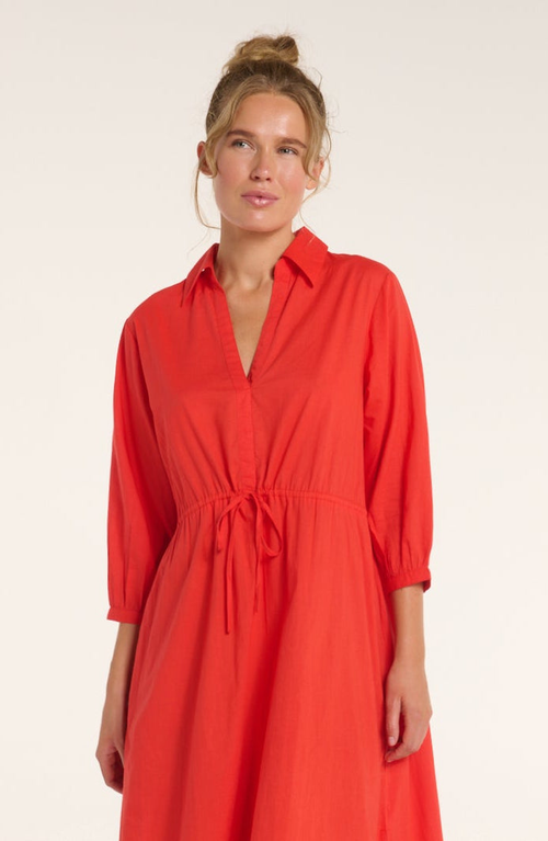 Hermoza Natalia Cinched Tie Cover Up In Red