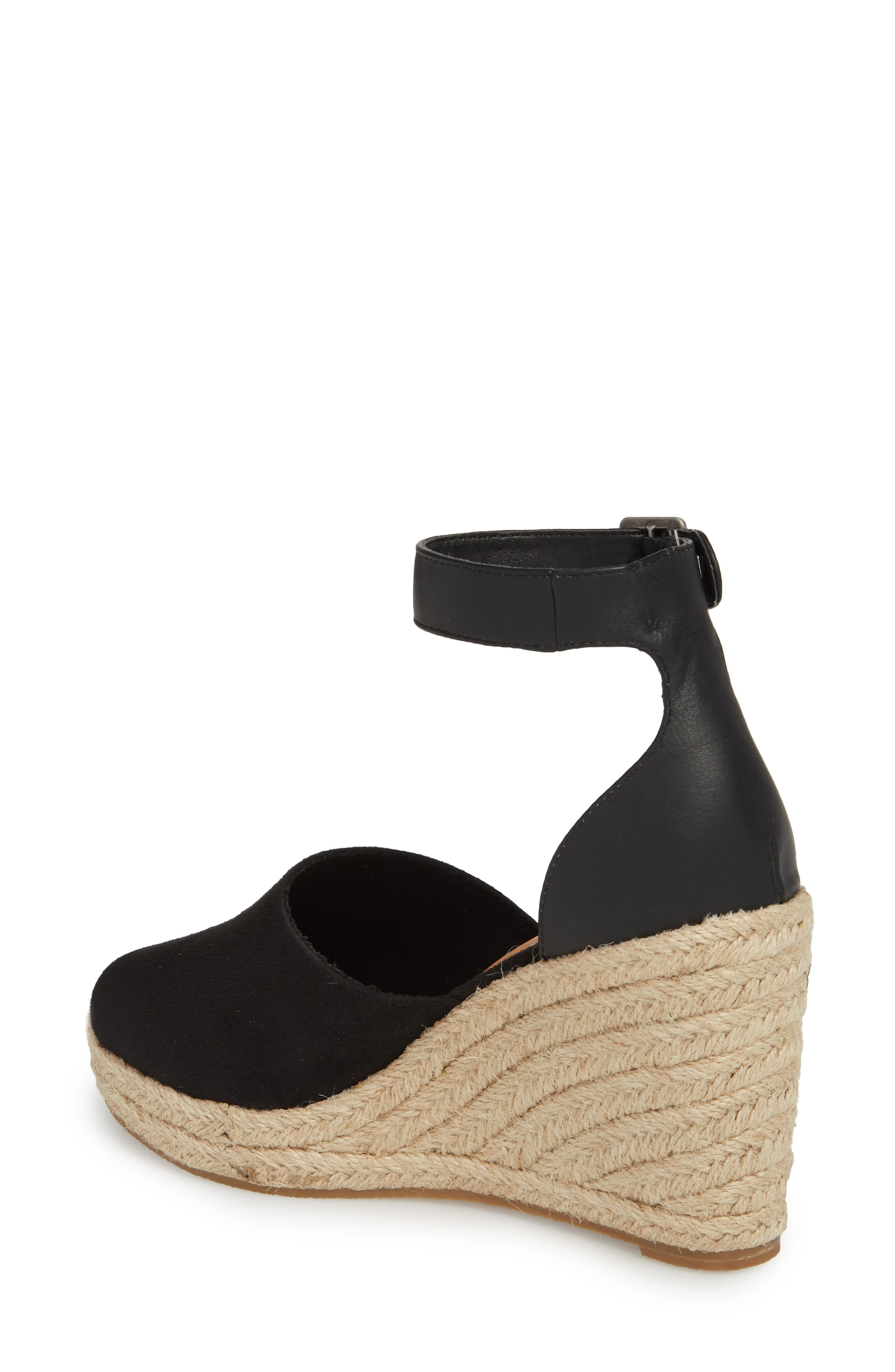 Flamingo Wedge Sandal, Alternate, color, BLACK SUEDE