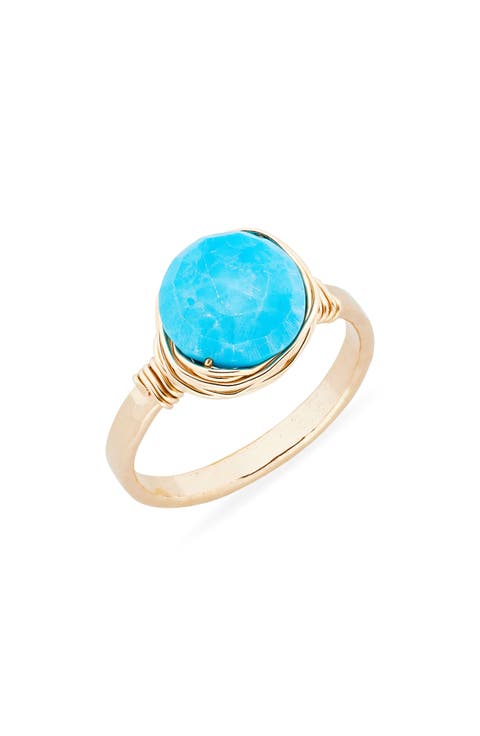 Semiprecious Stone Wire-Wrapped Ring