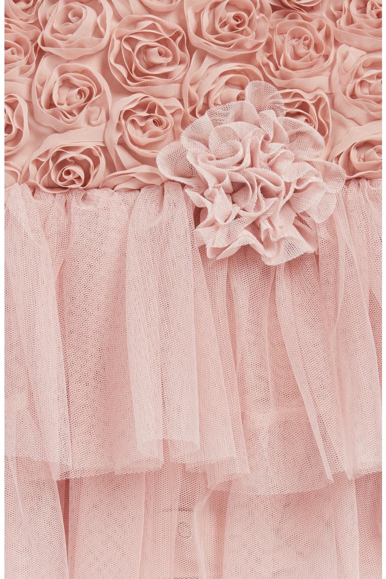 Rosette Tulle Dress, Alternate, color, DUSTY PINK