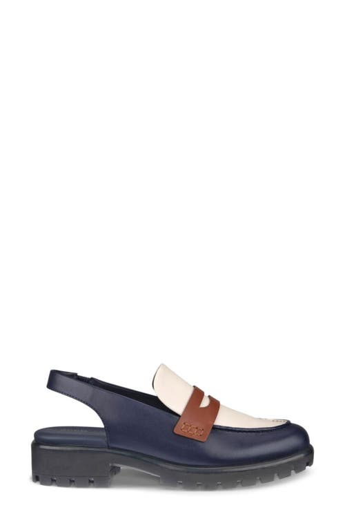 Shop Ecco Modtray Water Resistant Slingback Penny Loafer In Night Sky/limestone/mink