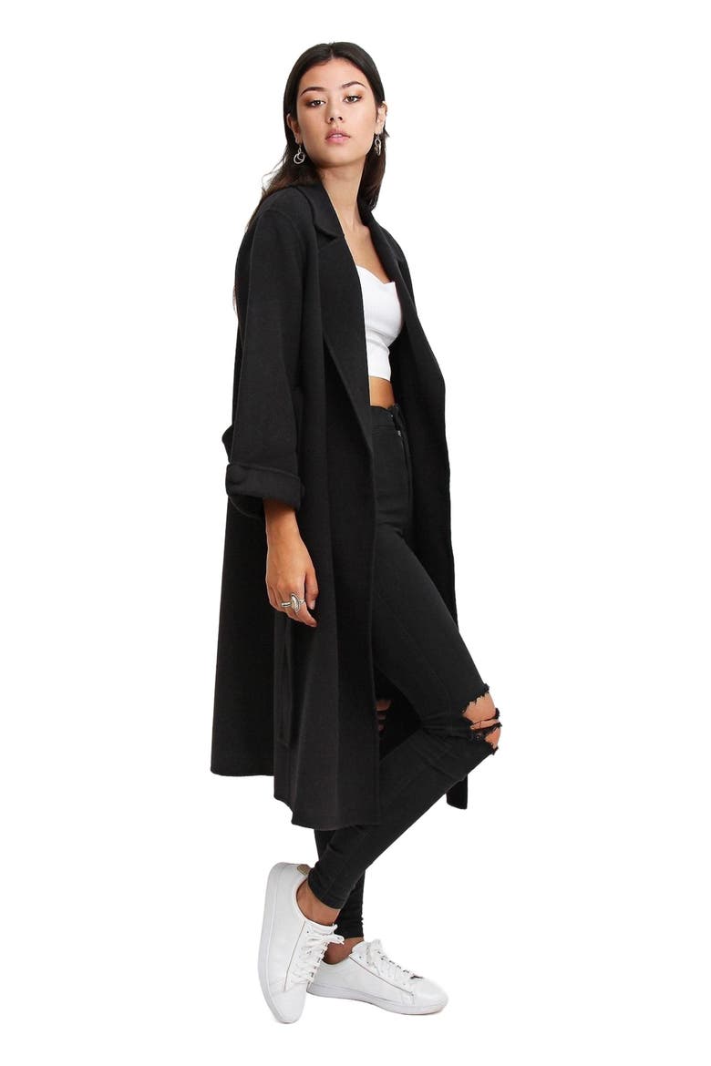 Stay Wild Oversized Wool Coat, Alternate, color, Black