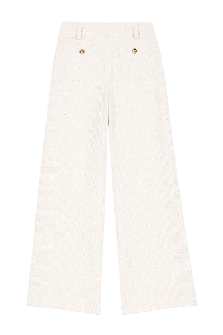 Lurex tweed trousers, Alternate, color, Ecru