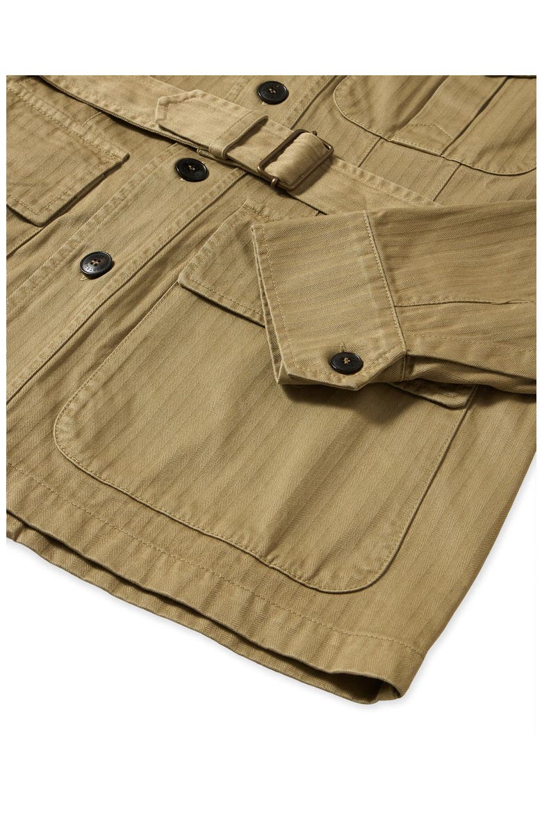Clint Herringbone Cotton Sahariana Jacket, Alternate, color, OLIVE