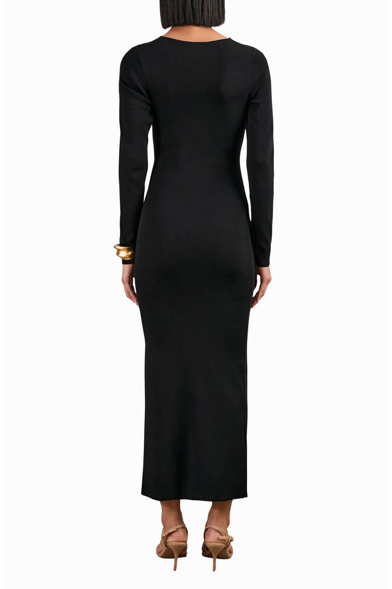 Sophia Long Sleeve Knit Maxi Dress, Alternate, color, BLACK