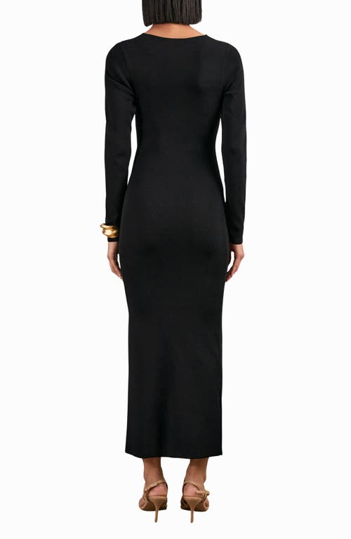 Reiss Sophia Long Sleeve Knit Maxi Dress In Black