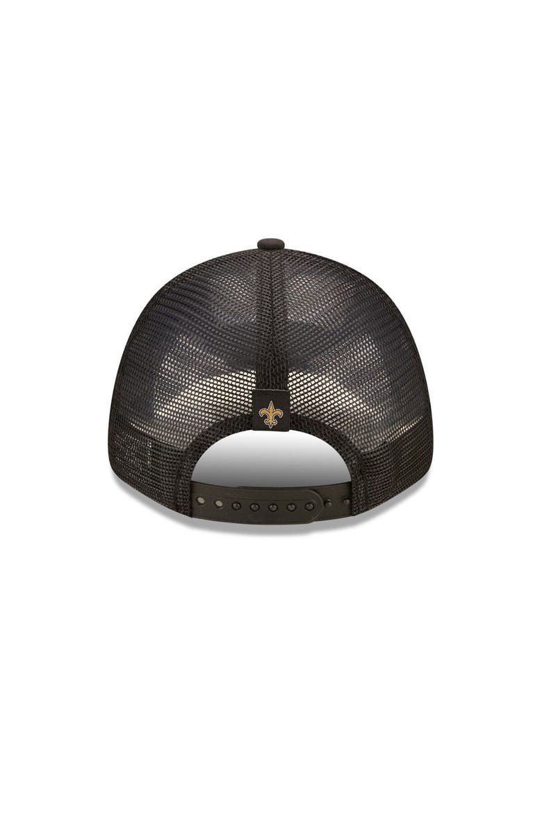 Women's New Era   Black New Orleans Saints Team Trucker 9FORTY Snapback Hat, Alternate, color, Black