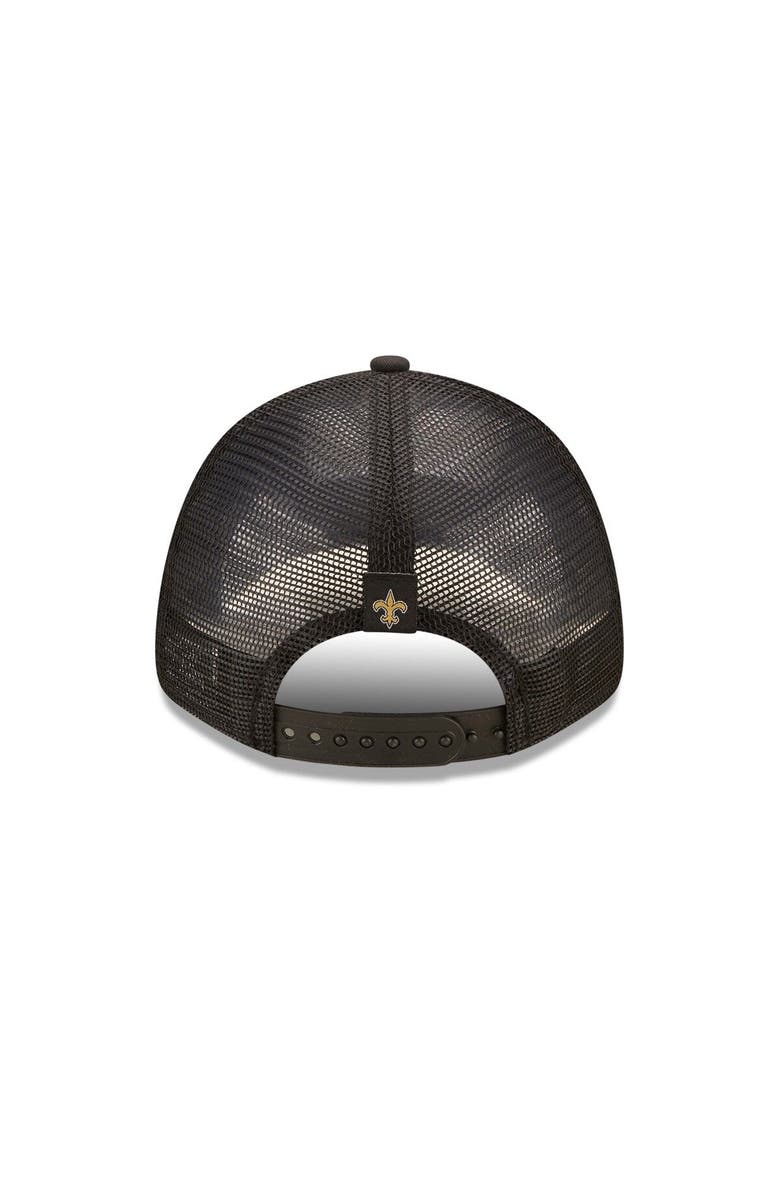 New Era Women's New Era Black New Orleans Saints Team Trucker 9FORTY Snapback Hat, Alternate, color,