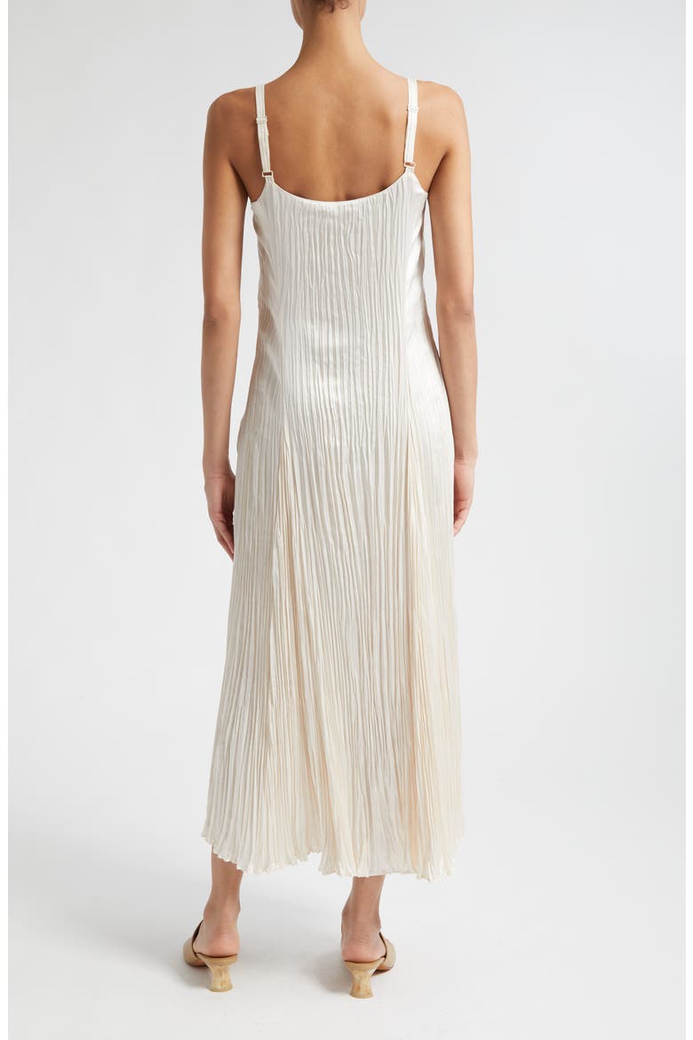 Relaxed Plissé Satin Midi Slipdress, Alternate, color, CHIFFON