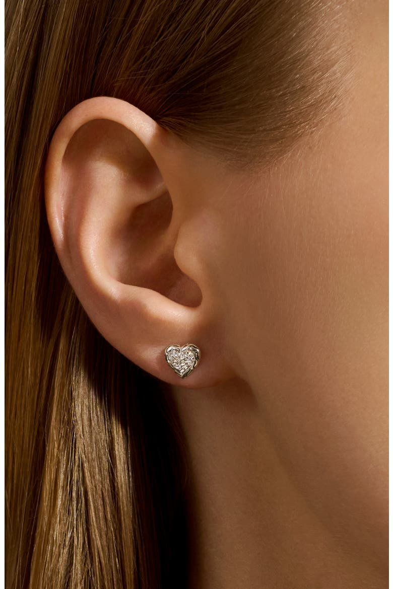 Essentials Heart Pavé Stud Earrings, Alternate, color, GOLD