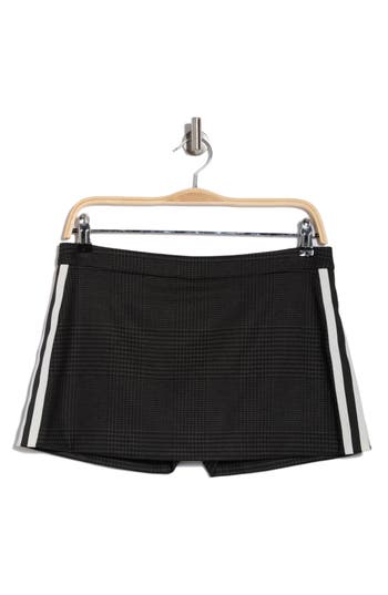 Alice And Olivia Alice + Olivia Mace Houndstooth Miniskort In Charcoal Grey Melange