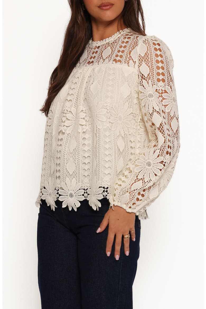 Kennedy Lace Overlay Top, Alternate, color, CREAM