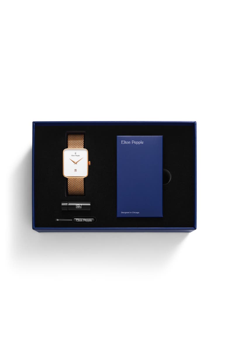 Elton Pepple Men's Classic Norwood, 38mm, Alternate, color, Eggshell White/Rose Gold