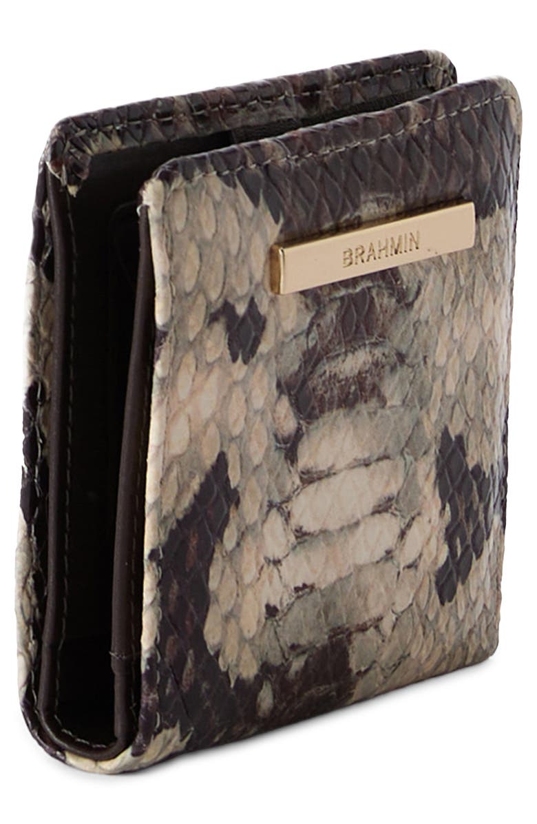 Brahmin Jane Snakeskin Embossed Leather Bifold Wallet, Alternate, color, Feline