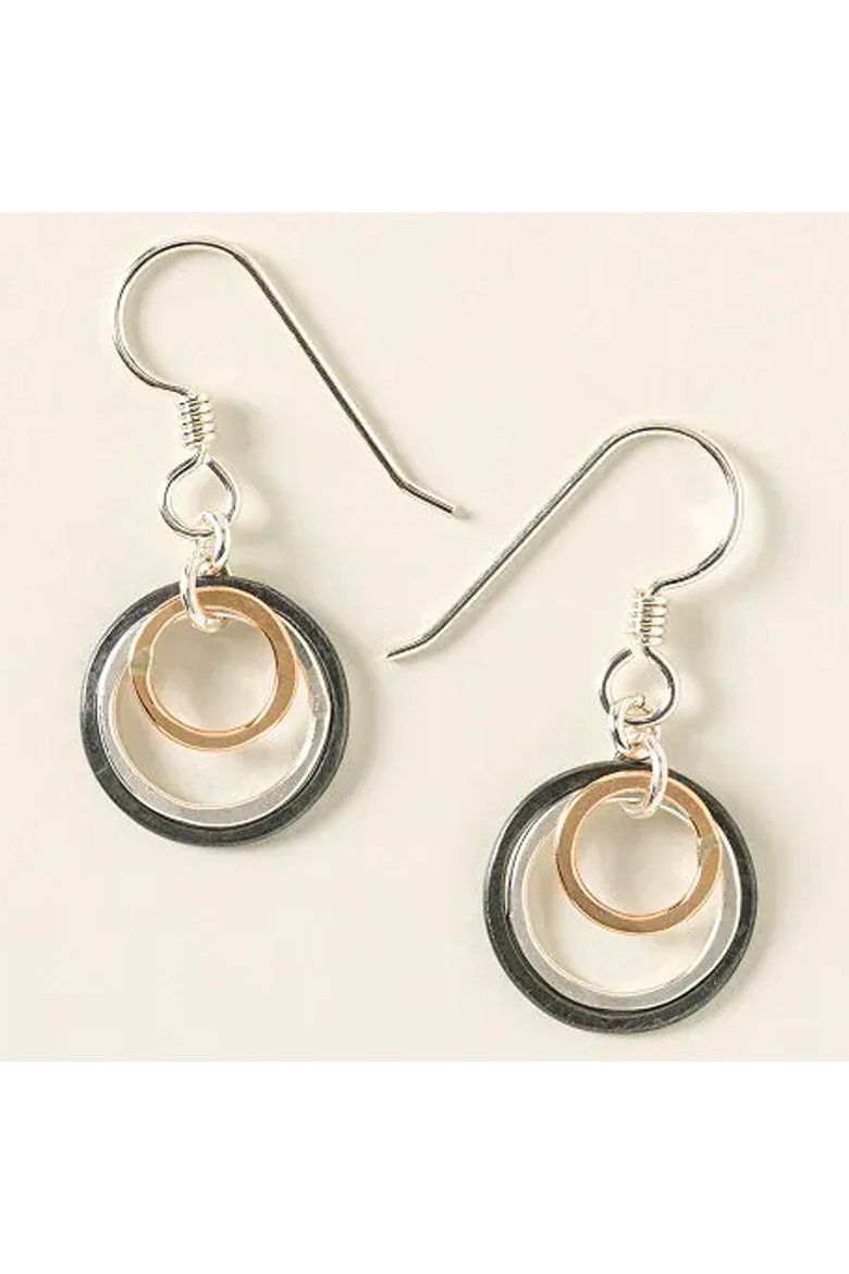 Past Present Future Earrings by Freshie and Zero, Alternate, color, Silver / Black / Gold