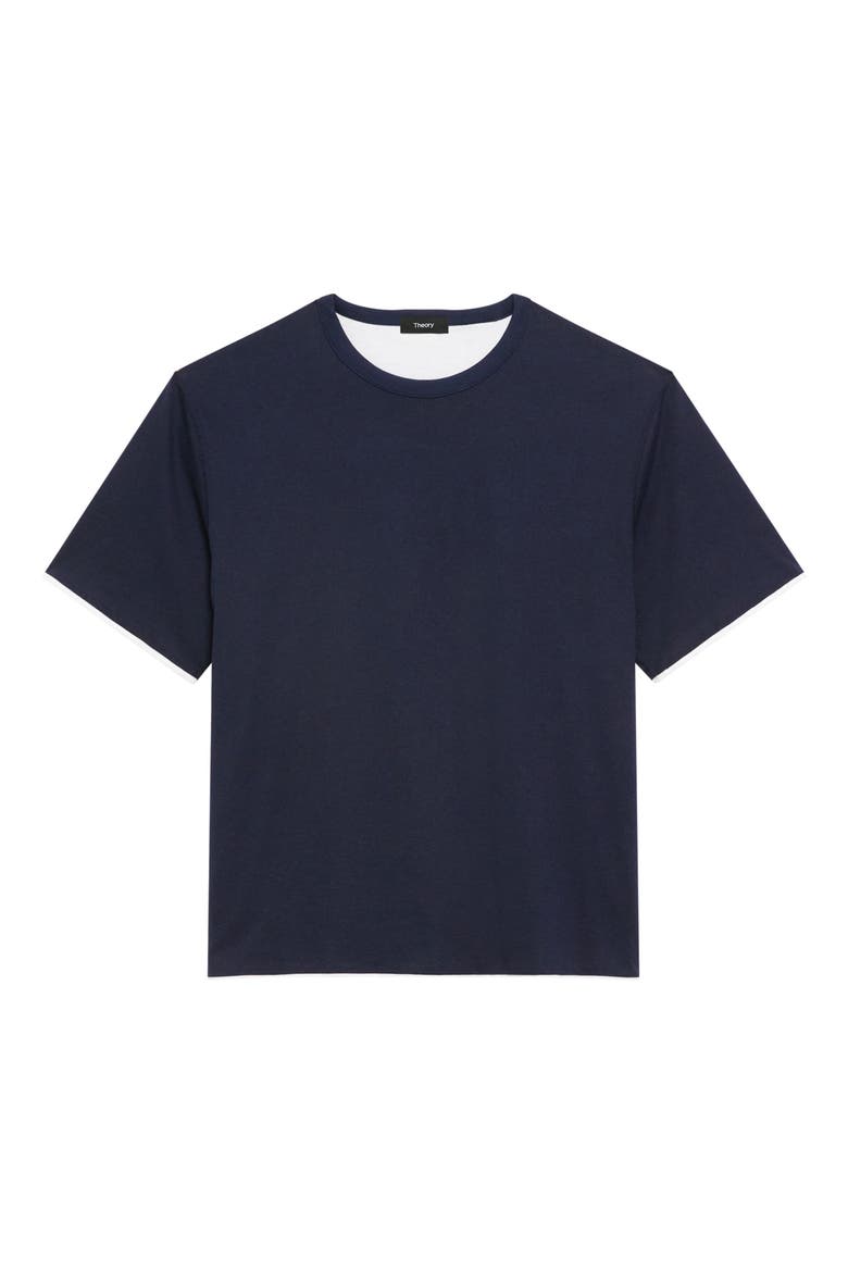 DB Pima Cotton Layered T-Shirt, Alternate, color, BALTIC/ WHITE