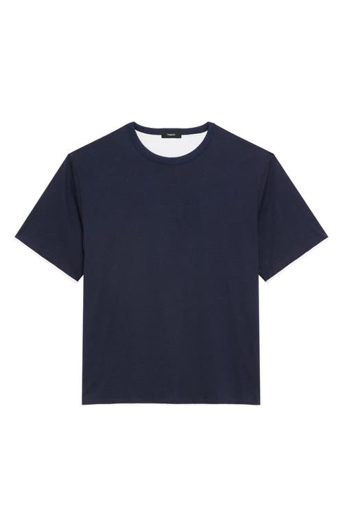 Theory Db Pima Cotton Layered T-shirt In Black