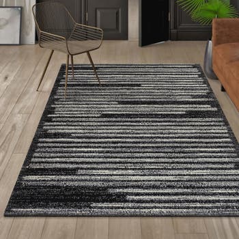 Khalil Modern Berber Stripe Area Rug