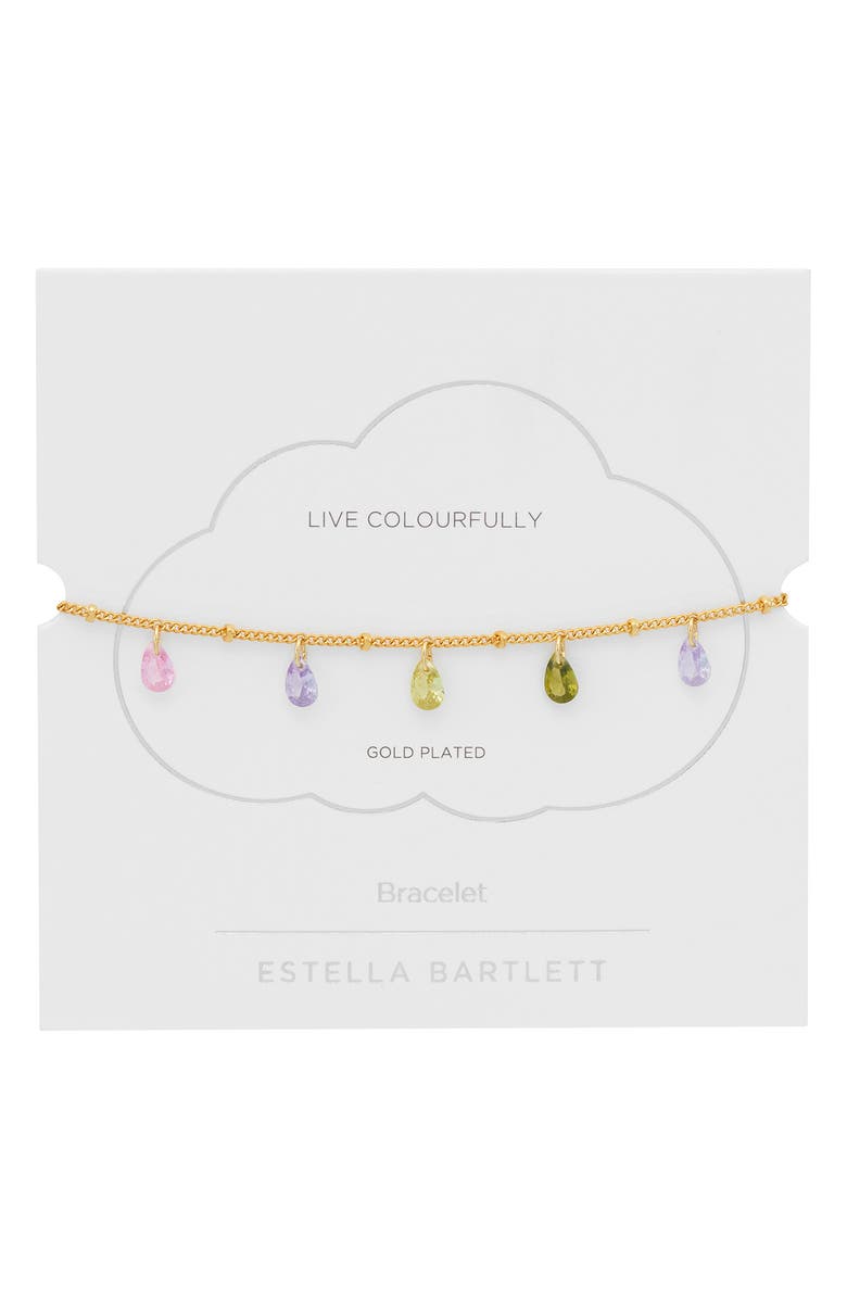 Estella Bartlett Multi Cubic Zirconia Drop Bracelet, Alternate, color, Gold