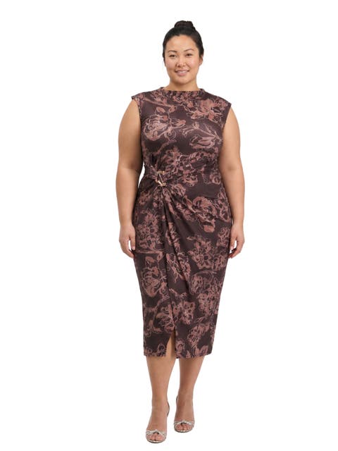 Elevate Curvy Cap Sleeve Twist Midi Dress