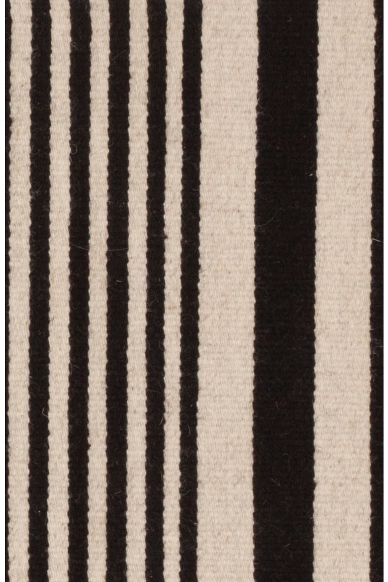 Zapotec Classic Striped Handwoven Flatweave Wool Rug, Alternate, color, Black