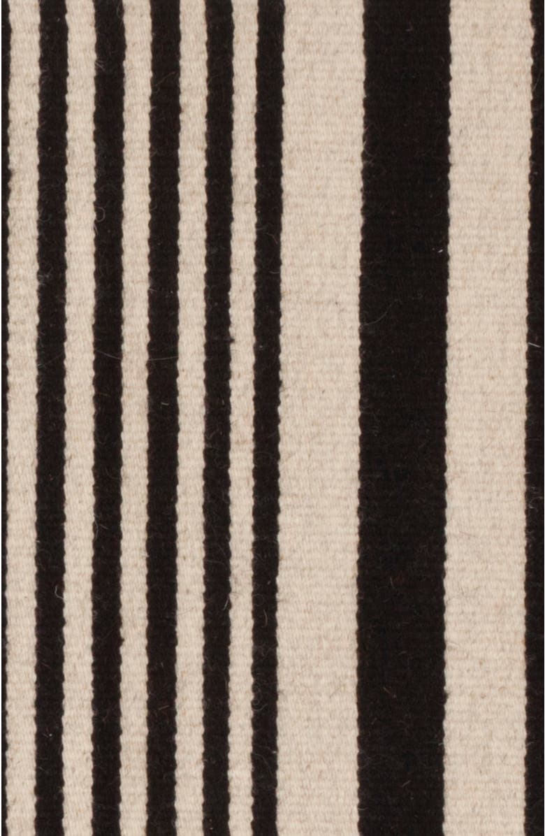 Archive New York Zapotec Classic Striped Handwoven Flatweave Wool Rug, Alternate, color, Black