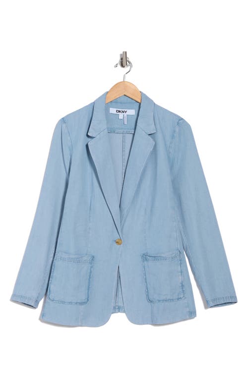 Dkny One-button Chambray Blazer