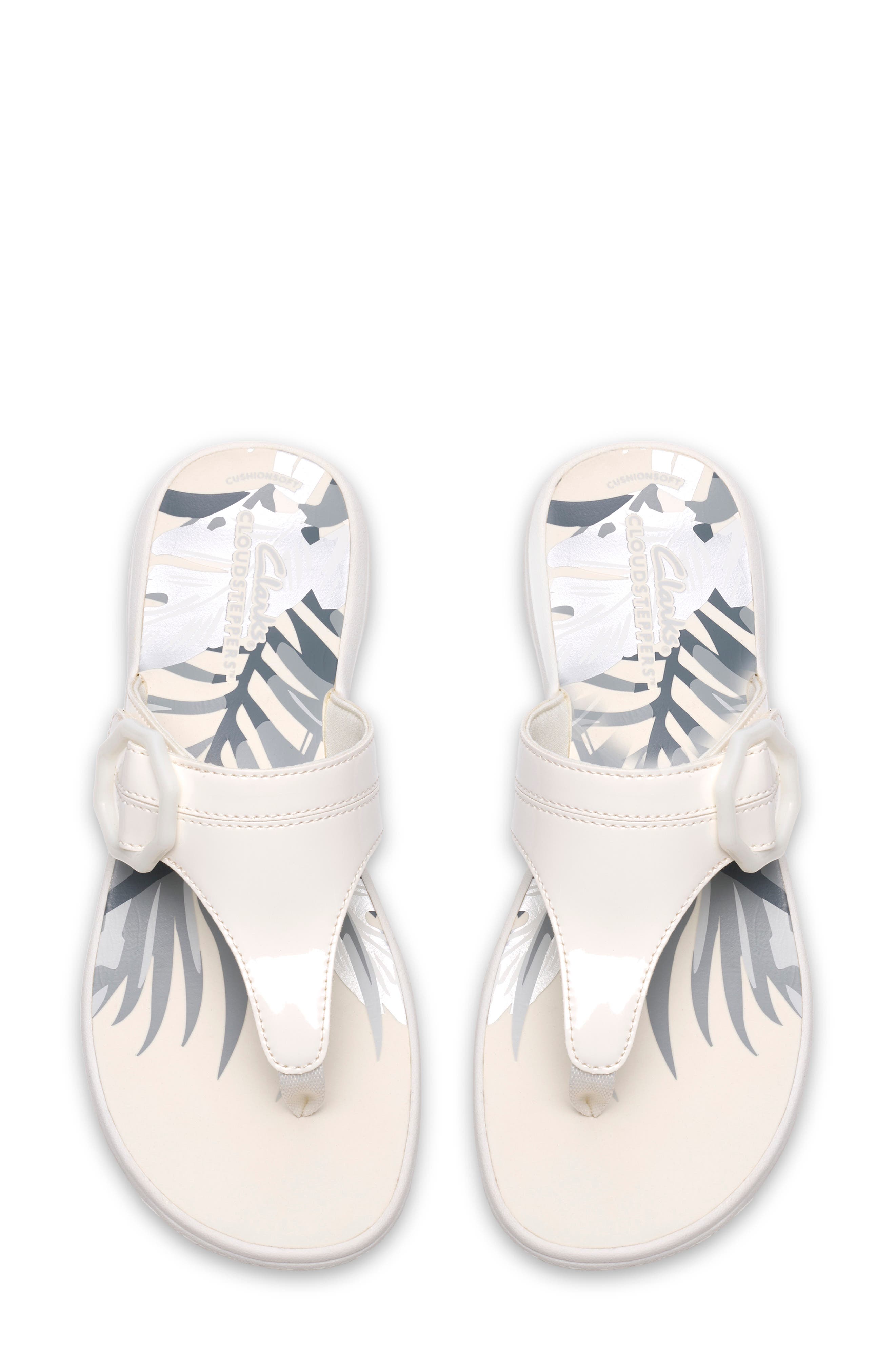 Clarks<sup>®</sup> Breeze Cove Flip Flop, Alternate, color, White Patent