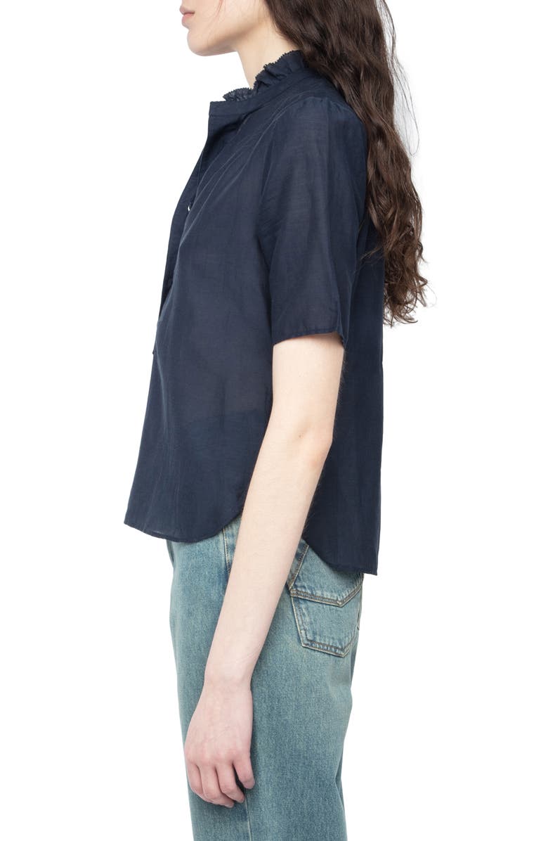 Zadig & Voltaire Topher Ruffle Collar Top, Alternate, color,