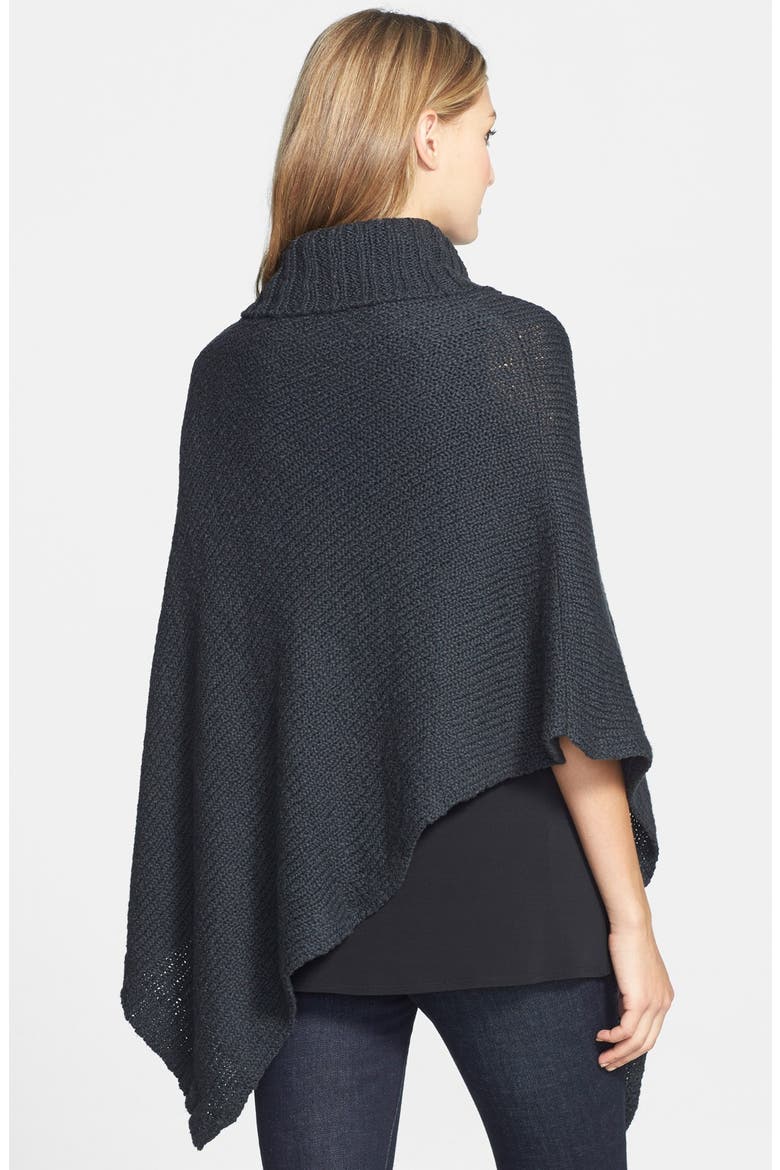 Organic Cotton Turtleneck Poncho, Alternate, color, CHARCOAL