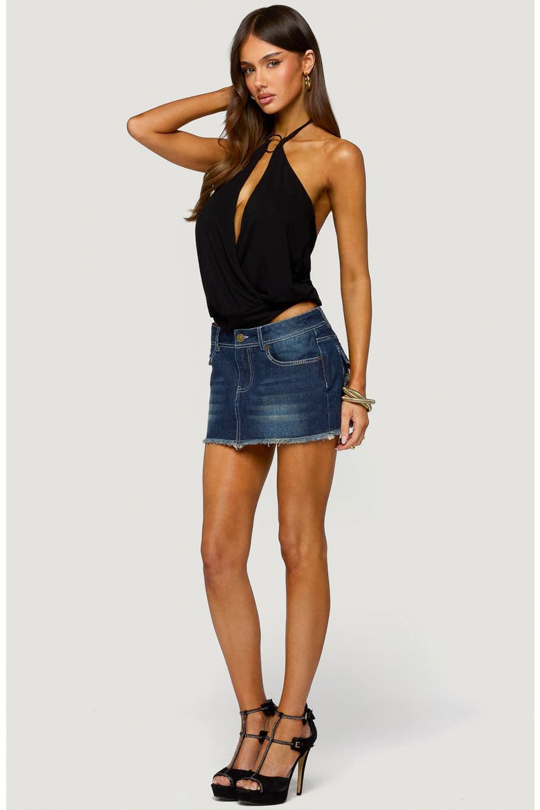 Metta Ring Cutout Halter Top, Alternate, color, BLACK