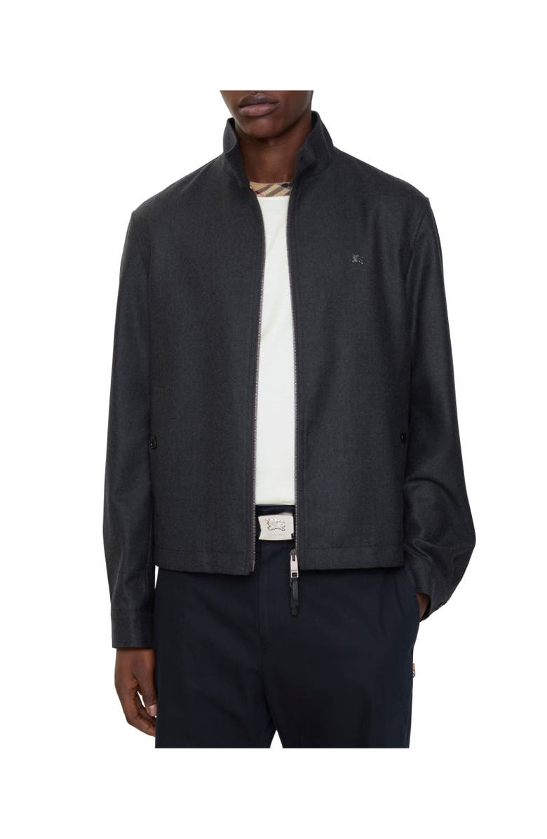 Burberry Wool Harrington Jacket, Alternate, color, Brisk Grey