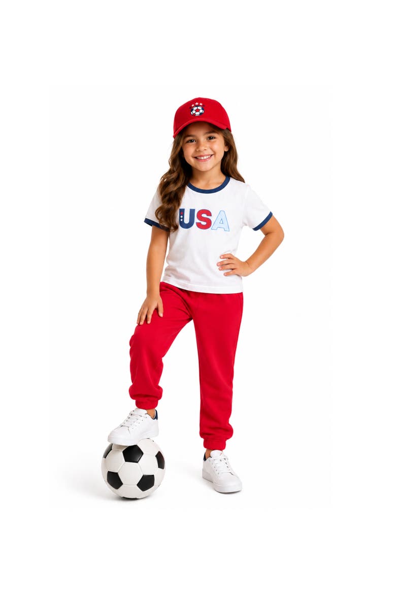 USA Soccer Bow Baseball Hat, Alternate, color, Red