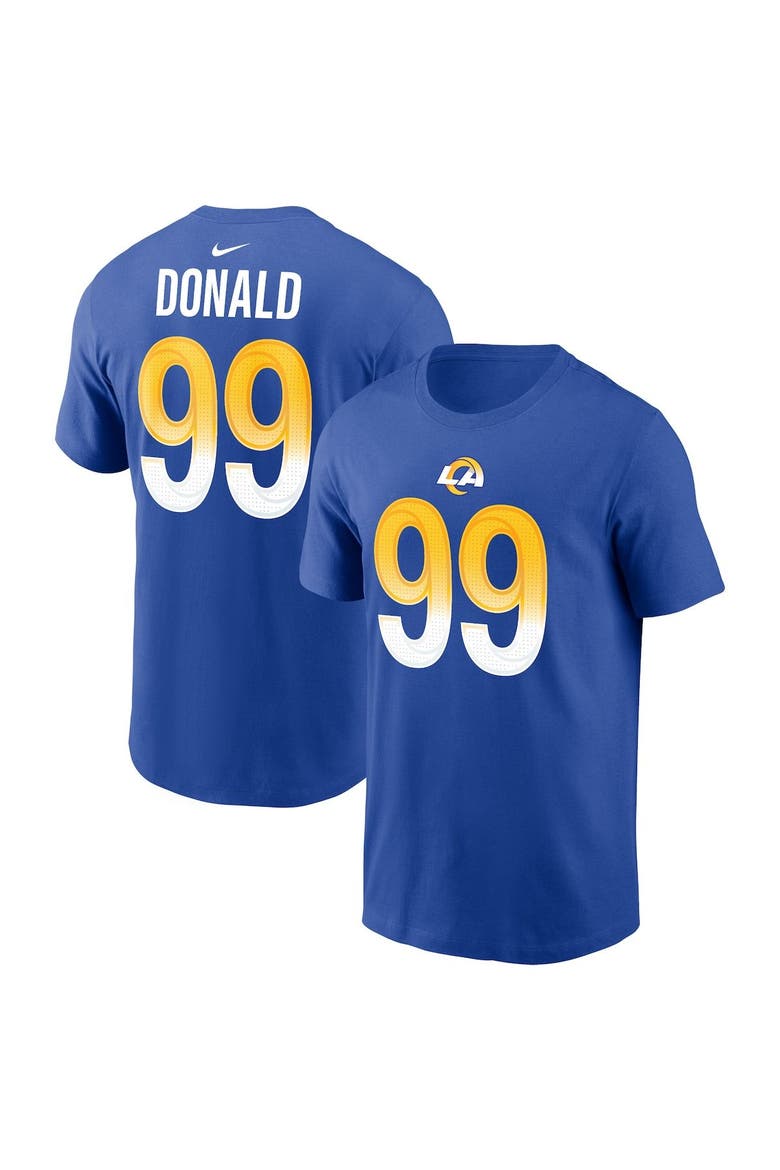Men's Nike Aaron Donald Royal Los Angeles Rams Player Name & Number T-Shirt, Main, color, Royal