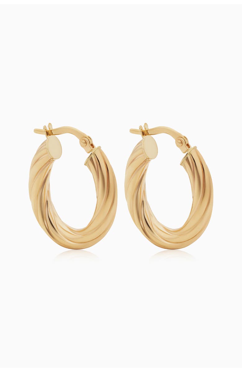 Oradina 10K Gold With a Twist Oval Hoops Earrings, Alternate, color, 