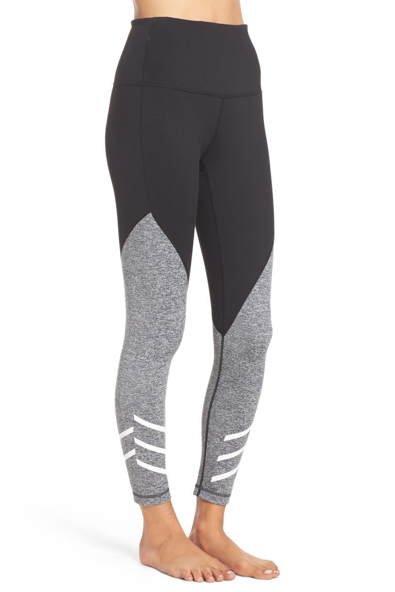 Arrow High Waist Midi Leggings, Alternate, color, GREY GRAPHITE  MELANGE