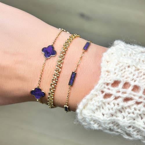 The Lovery Fine Jewelry Small Amethyst Clover Bracelet In Purple