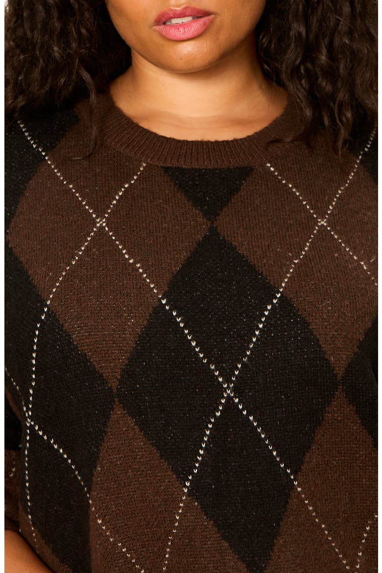 Argyle Crew Pullover, Alternate, color, ESPRESSO BROWN ARGYLE