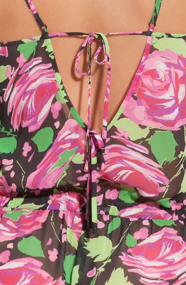 Betsey Johnson Print Chiffon Romper, Alternate, color,