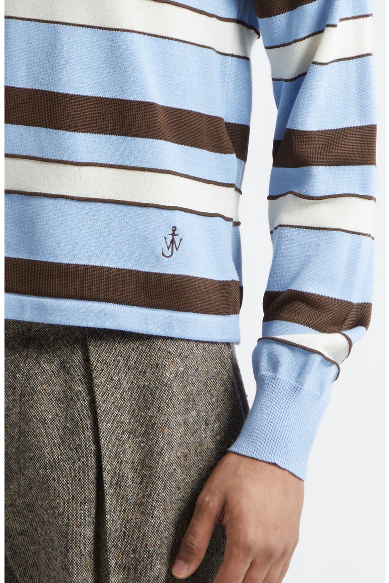 Rugby Stripe Polo Sweater, Alternate, color, MISTY BLUE