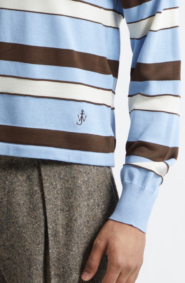 JW Anderson Rugby Stripe Polo Sweater, Alternate, color, Misty Blue